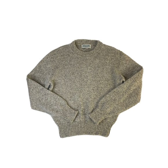 Vintage Sweaters - Vintage American Eagle Chunky Wool Crewneck Sweater Beige